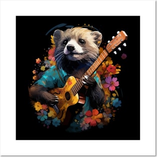 Weasel Playing Guitar Posters and Art